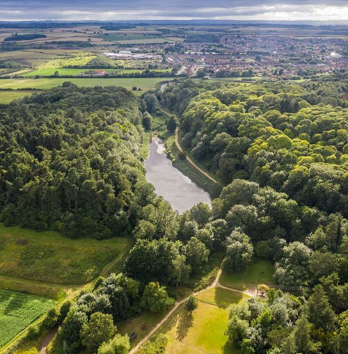 Creswell Crags Museum and Prehistoric Gorge aerial view