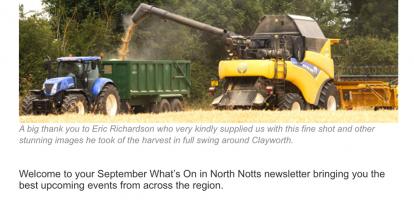 September’s What’s On in North Notts Events Newsletter